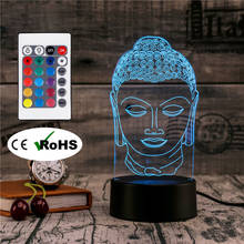 3D Led Night Light  Table Lamp Buddha Statue Light Led Home Corridor Hotel Party Atmosphere Lights Novety Lighting Creative Gift 2024 - buy cheap