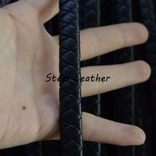 5m/lot Approx 11.8*6.5mm black flat braided leather cord necklace diy accessories jewelry finding leather cord braided leather 2024 - buy cheap