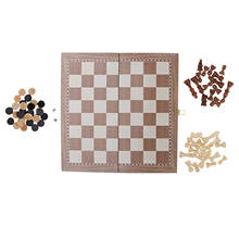 3 in 1 Chess Set - Folding Wooden Chess Board with Storage - Chess, Checkers, Backgammon for Kids Beginners and Adults 2024 - buy cheap