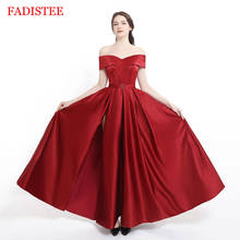 New arrival pleat Burgundy vestidos de fiesta prom party Evening Dresses robe de soiree ballkleid side slit with pockets 2024 - buy cheap