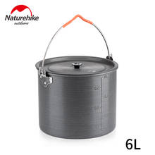 Naturehike 6L 10L Camping Hanging Pots Outdoor Campfire Cookware Picnic Cooking Pots Fits for Camping Tripod With Folding Handle 2024 - buy cheap