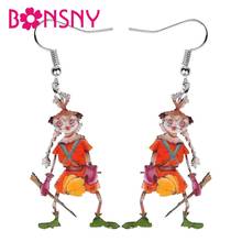 Bonsny-pendientes acrílicos para mujer y Chica, aretes colgantes de acrílico para Halloween, Anime, espantapájaros, muñeca, accesorio de regalo 2024 - compra barato