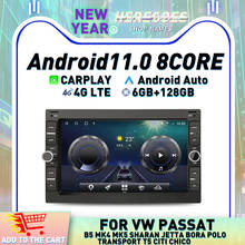 Carplay 4g + wifi android 11 rádio do carro para volkswagen vw passat b5 mk4 mk5 sharan jetta bora polo navi gps 4g + wifi 2 din dsp áudio 2024 - compre barato