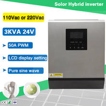 Inversor híbrido de onda sinusoidal pura fuera de la red, controlador de cargador Solar de 50A PWM, 3000VA 24VDC 220VAC 110V 220VAC 2024 - compra barato