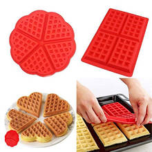 Molde de waffle, faça você mesmo, forma de bolo antiaderente, molde de silicone em formato de coração de alta temperatura, ferramenta de cozimento, utensílios de cozinha 2024 - compre barato