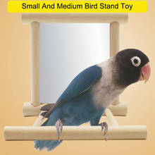 Новые игрушки для птиц, зеркальная Жевательная игровая площадка, натуральная деревянная игрушка для птиц-попугаев, Жевательная подвесная игрушка для кокаду, подвесная игрушка для птиц, креативная 2024 - купить недорого