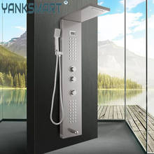 Yanksmart-chuveiro de pressão com hidromassagem, ducha, sistema de massagem, temperatura, visor digital, parede, torneira, misturador, banheira 2024 - compre barato