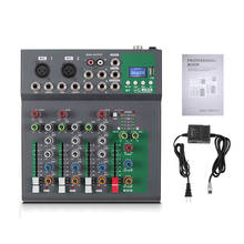 Console de mixagem digital portátil de 4 canais, aparelho de áudio com suporte para conexão bt e interface de áudio usb para estúdio, dj, ktv 2024 - compre barato