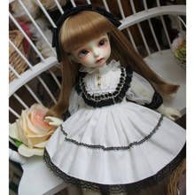 Doll white dress with black lace edge doll dress + hair band for 1/3 1/4 1/6  BJD SD DD 1/6 Blyth doll dress doll accessories 2024 - buy cheap