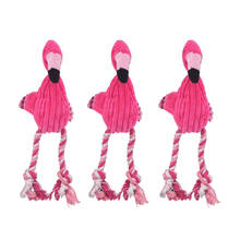 Brinquedo de pelúcia corda de algodão flamingo para o cão grande brinquedo de limpeza dentes estridente interativo dos desenhos animados brinquedo do cão de estimação treinamento brinquedos de mastigação 2024 - compre barato