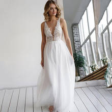 Eightree Sexy Wedding Dresses 2021 V Neck Lace Bride Dresses Beads Boho Wedding Gowns Vintage Vestido de Fiesta Boda 2024 - buy cheap