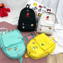 Japanese Cute Embroidered Fruit Canvas Backpack Female College Wind Small Fresh Flower Bag For Girls Large Capacity Shoulder Bag 2024 - buy cheap