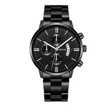 Reloj de cuarzo para hombre, cronógrafo de negocios de lujo, con correa de acero inoxidable, con calendario analógico, Masculino 2024 - compra barato