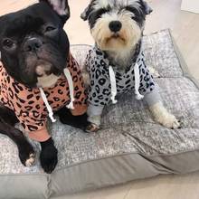 Fashion French Bulldog Leopard Hoodie Winter Warm Coat Pet Dog Clothes for Small Medium Dogs Schnauzer Corgi Pug Costume KLC25 2024 - buy cheap