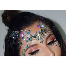 3D Sexy  face tattoo stickers Temporary tattoos  glitter fake tattoo  rhinestones for woman  Party face Jewels tatoo 2024 - buy cheap