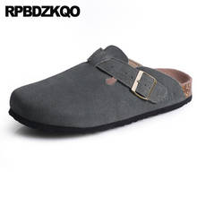 Zapatillas planas de diseñador para hombre, sandalias de cuero transpirables de Punta cerrada, informales, a la moda, de verano 2024 - compra barato