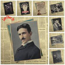 World famous inventor Nikola Tesla Nostalgic Matte Kraft Paper Poster Office Gift Room Dining Home Decor wall sticker Design 2024 - buy cheap