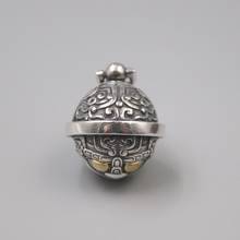 Pure 925 Sterling Silver Pendant  Bless Lucky Carved Pattern Pixiu Bell Pendant  For Men Women Gift 24*20mm 2024 - buy cheap