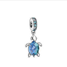 Free Shipping 925 Sterling Silver Murano Glass Sea Turtle Dangle Charm Fit Original Pandora Bracelet For Women DIY Jewelry 2024 - buy cheap