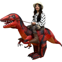 Novo adulto crianças traje inflável equitação dinossauro T-REX cosplay halloween terno 2024 - compre barato