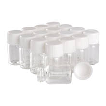 Botellas de vidrio vacías con tapas de plástico blancas, minibotellas de vidrio de 2ml, 16x26mm, frascos pequeños, venta al por mayor, 100 piezas 2024 - compra barato