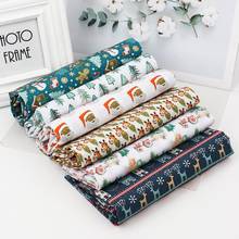 Xugar tema natal poliéster algodão tecido folha impresso pano tecidos para costura diy artesanato casa têxtil vestuário 45*145cm 2024 - compre barato