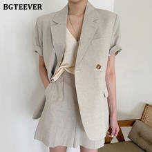 BGTEEVER-Blazer de manga corta para mujer, traje de pantalón corto holgado de cintura alta, conjunto de 2 piezas 2024 - compra barato