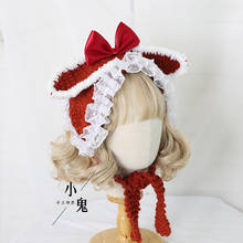 Japanese lovely rabbit ear hat girl of younger sister earmuffs knitting parent - child a warm hat 2024 - buy cheap