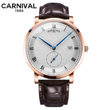 Carnival Brand Luxury Watches Men Fashion Waterproof Rose Gold Silver Calendar Automatic Mechanical Wristwatch Relogio Masculino 2024 - buy cheap