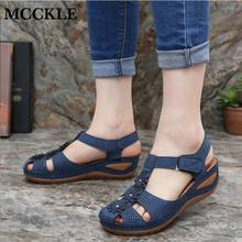 MCCKLE Women's Platform Sandals Casual Retro Wedge Summer Shoes for Women 2021 Woman Hollow Buckle Ladies Slippers Soft Female 2024 - buy cheap