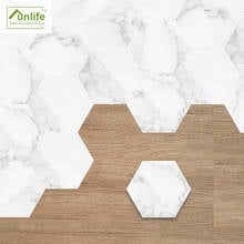 Funlife® Jazz White Marble Hexagon Floor Stickers Anti-Slip Self-Adhesive Waterproof Floor Tiles for Hotel Bathroom Kitchen Home 2024 - buy cheap