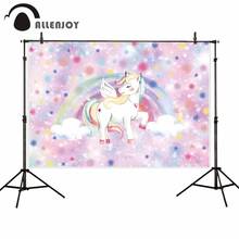 Allenjoy rainbow backdrop unicorn colorful cloud birthday baby shower newborn polka dots girl photography background photophone 2024 - buy cheap