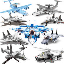 Avion Military A Airplane Set Armed Helicopters Battle Fighter Model Building Block Brick Transport Plane Jets Gunship 2024 - buy cheap