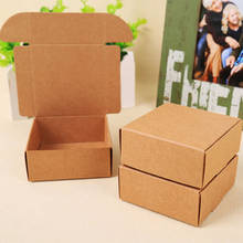 2020 Natural Kraft paper gift packaging box,small craft box folding kraft paper,brown handmade soap paper cardboard box 2024 - buy cheap