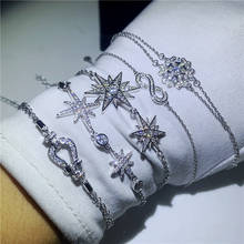 5 estilo feminino pulseira real 925 prata esterlina pave aaaaa cz pedra festa de casamento pulseiras para mulheres nupcial jóias de luxo 2024 - compre barato