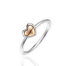 Anillo de Corazón dorado con cúpula 100% mujer, joyería de plata de ley 925 auténtica para mujer, sortija de compromiso de boda, Buen regalo 2024 - compra barato