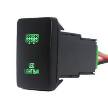 12V LED Light Bar Pushbutton Switch ON-Off Green LED Lights with Connector Wire For Toyota Rav4 Prado 150/200 Series Camry 2024 - buy cheap