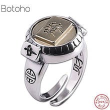 100% s925 prata cor anel tailandês prata cor vintage personalidade fortune anel masculino feminino anel de prata tamanho ajustável 2024 - compre barato