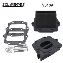 Scl motos motocicleta entrada de fibra carbono válvula reed para kawasaki kdx200 kdx220 ninja krr krz150/zx150 vforce3 v313a moto 2024 - compre barato