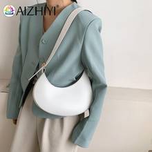 Bolsa de ombro axilas da moda feminina, bolsa de mão pequena de couro pu de cor sólida com alça superior para mulheres 2024 - compre barato