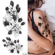 Tatuaje temporal Sexy para mujer, pegatina realista, rosa, flor, Bloosom, arte corporal para el brazo, ramo de gelatina impermeable, tatuaje para espalda y piernas 2024 - compra barato