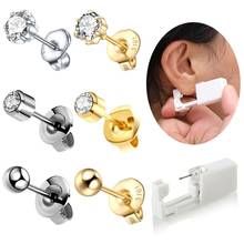 1PC Disposable Sterile No Pain Piercer Tool Machine Kit Ear Piercing Unit Cartilage Tragus Helix Piercing Gun Crystal Ear Stud 2024 - buy cheap