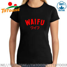 Camiseta feminina de algodão e engraçada, camiseta de harajuku japonês, com letras vermelhas, para garotas, otaku, hipster, tumblr, streetwear, ahegao 2024 - compre barato