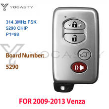 YOCASTY-4 botones con Panic 314,3 MHz 5290, placa de ID74-WD04, llave inteligente de plata para Toyota Venza 2009, 2010, 2012, 2013 2024 - compra barato