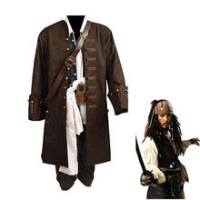 Filme piratas do caribe cosplay traje jack sparrow cosplay conjunto completo de homem adulto 2024 - compre barato