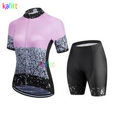 2021 Kafitt Women's Short Sleeve Cycling Jersey Sets MTB Clothing  Pink GEL Pad Conjunto Feminino Ciclismo Bike Triathlon 2Piece 2024 - buy cheap