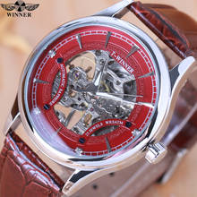 Luxury Men Mechanical Wristwatch Automatic Watch Men Classic Skeleton Leather Top Brand WINNER Transparent Sapphire Waterproof 2024 - buy cheap
