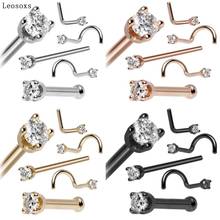 Leosoxs 1bag Hot Selling New Zircon Nail Nails High Quality Multifunctional 7 Word Nose Ring Piercing Jewelry 5pcs 2024 - buy cheap