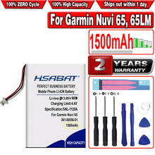 HSABAT 1500mAh 361-00056-01 GPS Battery for Garmin 010-01211-01, Nuvi 65, 65LM, 65LM 6" 2024 - buy cheap