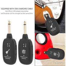 Receptor transmisor de sistema de guitarra UHF, 2,4G, batería recargable integrada, 30M, 1 unidad 2024 - compra barato